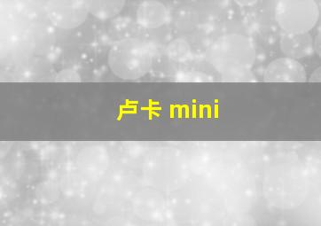 卢卡 mini